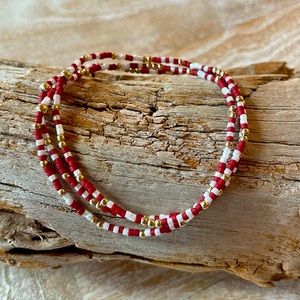 Mississippi State University gameday stack - set of 3 miyuki delicas bracelets